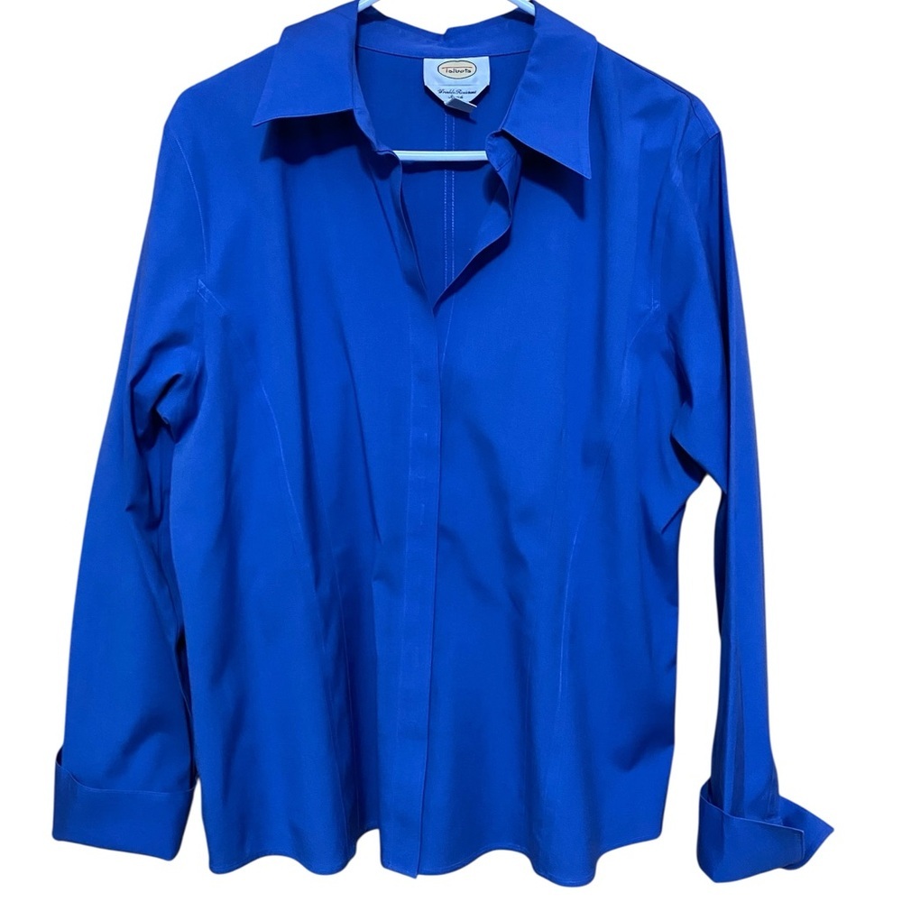 Talbots Wrinkle Resistant Stretch Button Front Bl… - image 1